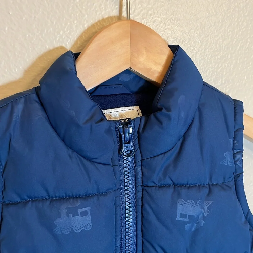 Gymboree Kids Blue Puffer Train Print Vest